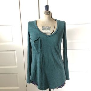 Z Supply long sleeve V neck t-shirt green